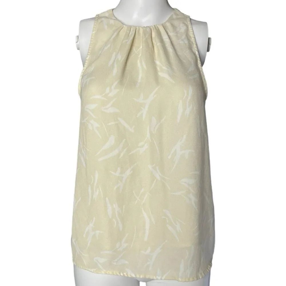 a new day High Neck Sleeveless Blouse Tank Cream & White Size XS